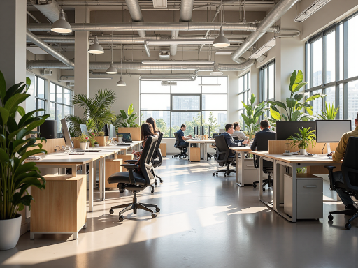 石家庄运君贸易有限公司办公环境,现代化商务空间,员工正在工作,整洁明亮的办公室场景